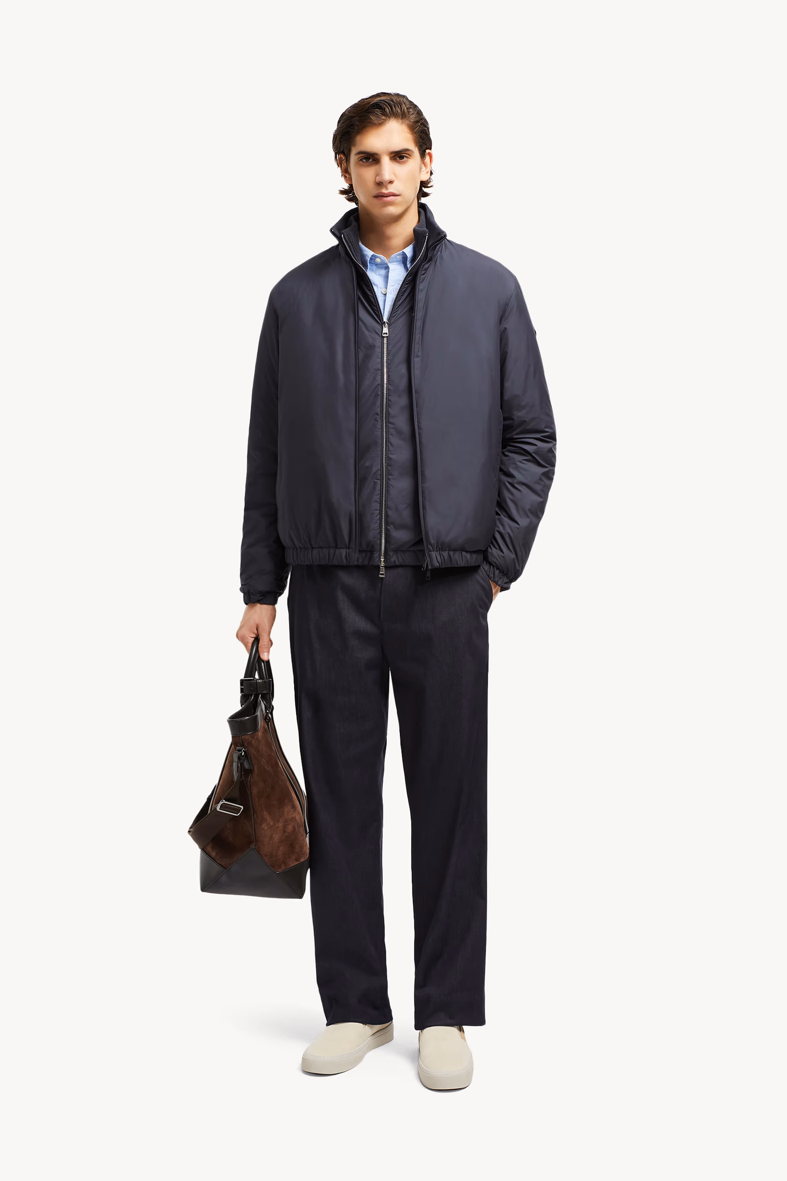 Plumífero corto Berre Hombre Azul oscuro Moncler 0